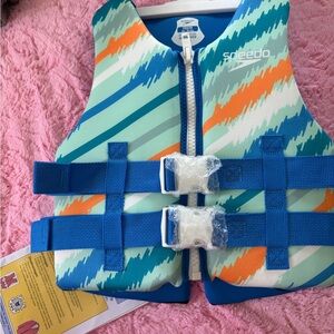 Speedo Kids Zip Front Life Vest Life jacket 50 - 90 lbs. NWT